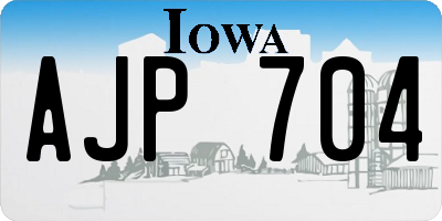 IA license plate AJP704