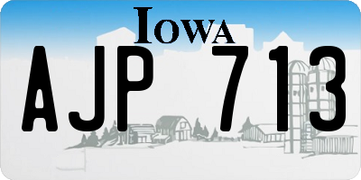 IA license plate AJP713