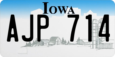 IA license plate AJP714