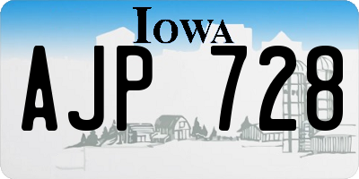 IA license plate AJP728