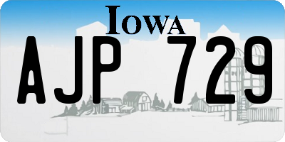 IA license plate AJP729