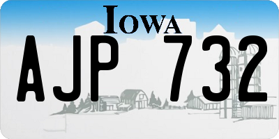 IA license plate AJP732