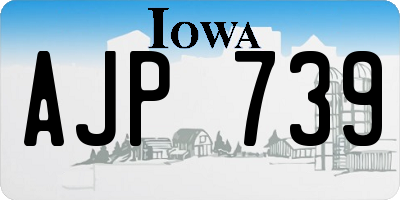 IA license plate AJP739