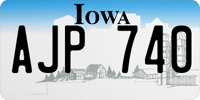 IA license plate AJP740