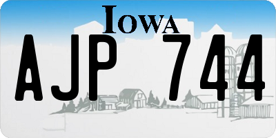 IA license plate AJP744