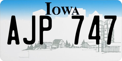 IA license plate AJP747