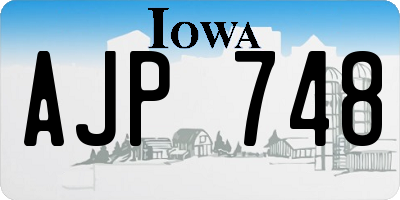 IA license plate AJP748