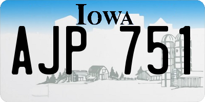 IA license plate AJP751
