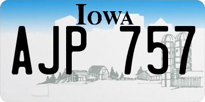 IA license plate AJP757