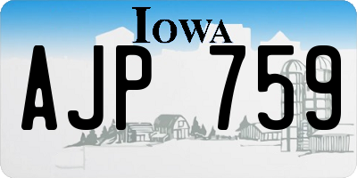 IA license plate AJP759