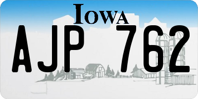 IA license plate AJP762