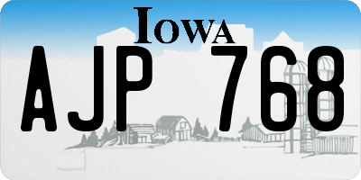 IA license plate AJP768