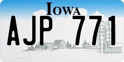 IA license plate AJP771