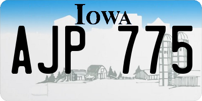 IA license plate AJP775