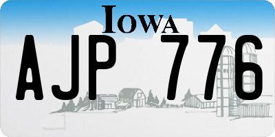IA license plate AJP776