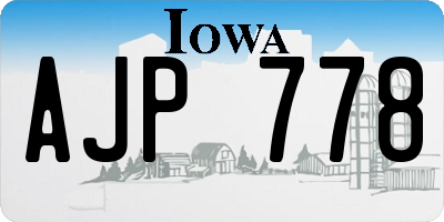 IA license plate AJP778
