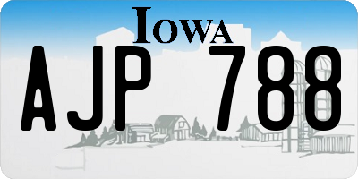 IA license plate AJP788