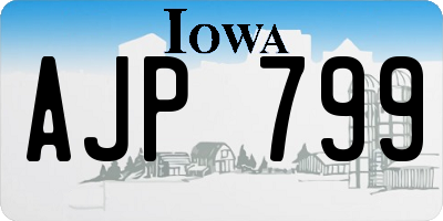 IA license plate AJP799