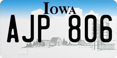 IA license plate AJP806