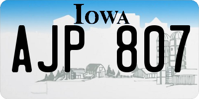 IA license plate AJP807
