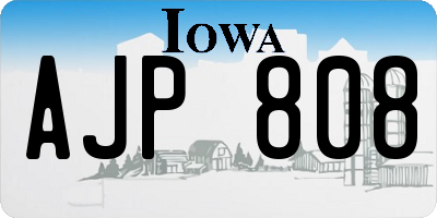 IA license plate AJP808