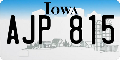IA license plate AJP815