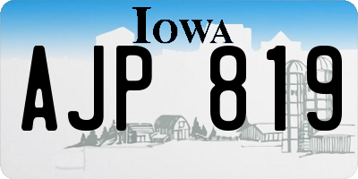 IA license plate AJP819