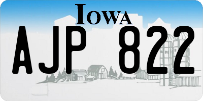 IA license plate AJP822