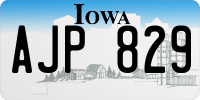 IA license plate AJP829