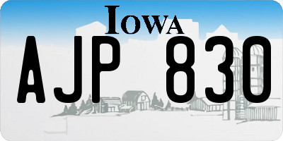 IA license plate AJP830