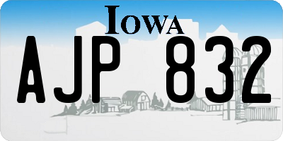 IA license plate AJP832