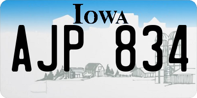 IA license plate AJP834
