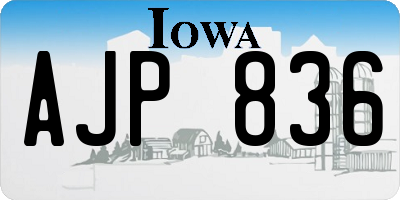 IA license plate AJP836