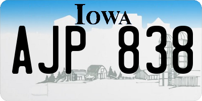 IA license plate AJP838
