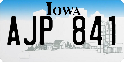 IA license plate AJP841