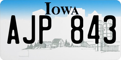 IA license plate AJP843