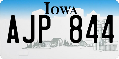 IA license plate AJP844