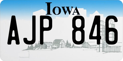 IA license plate AJP846