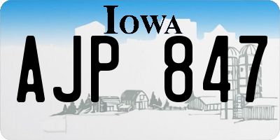 IA license plate AJP847