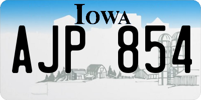 IA license plate AJP854