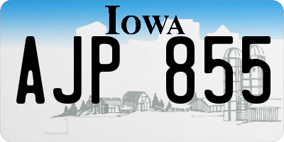 IA license plate AJP855