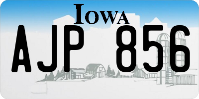 IA license plate AJP856