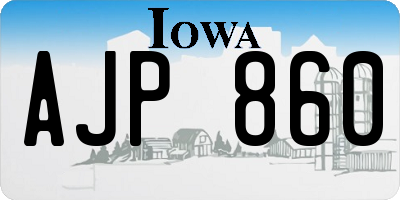 IA license plate AJP860