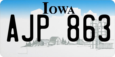 IA license plate AJP863