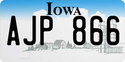 IA license plate AJP866