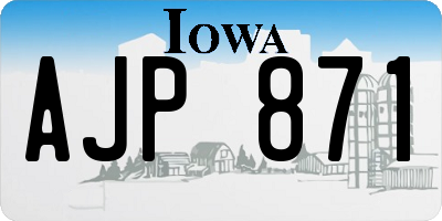 IA license plate AJP871