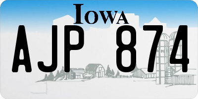 IA license plate AJP874