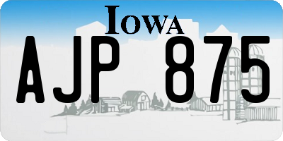 IA license plate AJP875