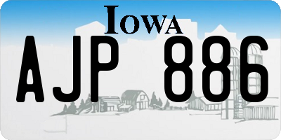 IA license plate AJP886
