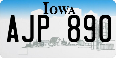 IA license plate AJP890
